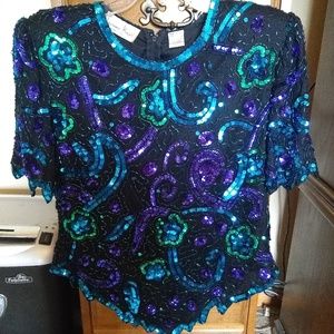 Laurence Kazar sequined top